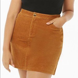 Plus Corduroy Mini Skirt